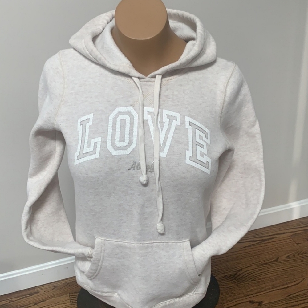 Aeropostale Cream Hoodie with LOVE Print